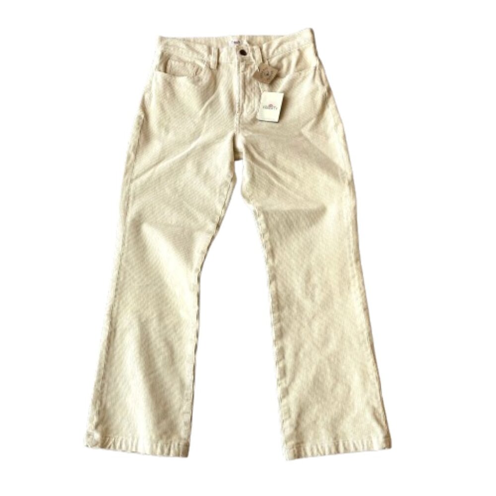 Faherty Women's Soft Stretch Cord Flare Jeans Crop 26 Summer Sand NWT